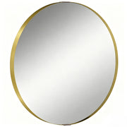 HOMCOM Round Wall Mirror 61 cm, Wall Mounted Bathroom Mirror with Tempered Safety Glass and Aluminium Alloy Frame, Gold Tone
