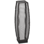 Outsunny Rattan Solar Floor Lamp with Auto On/Off LED Light for Porch Yard Grey