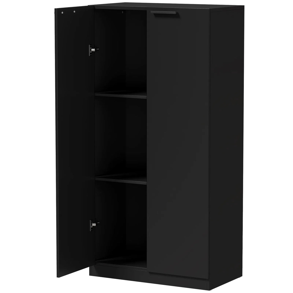 HOMCOM 120 cm Tall Storage Cabinet Cupboard, 3-Tier File Organiser Wooden Filing Cabinet, Black