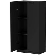 HOMCOM 120 cm Tall Storage Cabinet Cupboard, 3-Tier File Organiser Wooden Filing Cabinet, Black
