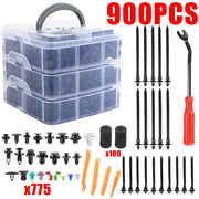 900Pcs Plastic Push Pin Rivet Screw Panel Fasteners Interior Car Body Trim Clips
