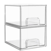 2 Pack Clear Small Stackable Storage Drawers Acrylic Makeup Organiser