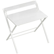 HOMCOM Compact Folding Desk for Small Spaces with Storage Shelf for Home Office, White