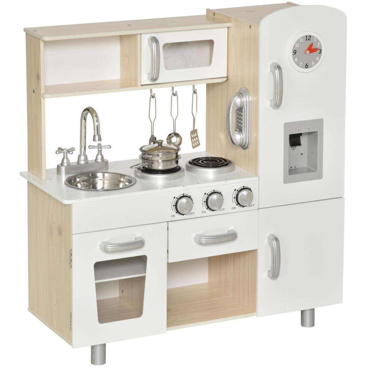cortex-london-windsor-white-kitchen-playset-with-accessories-stainless-steel-pretend-kitchenware