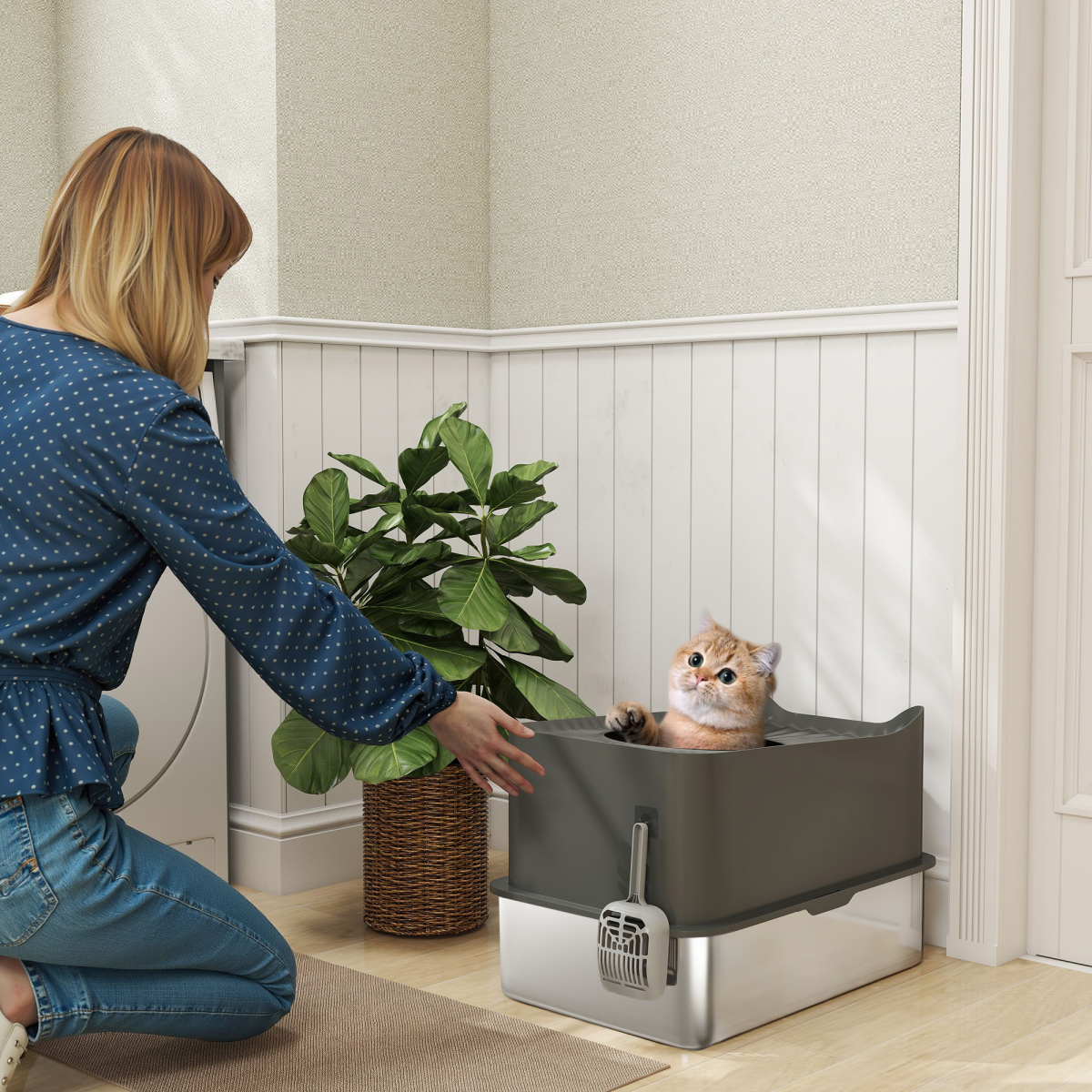 cortex-london-york-enclosed-cat-litter-box-stainless-steel-tray-dark-grey