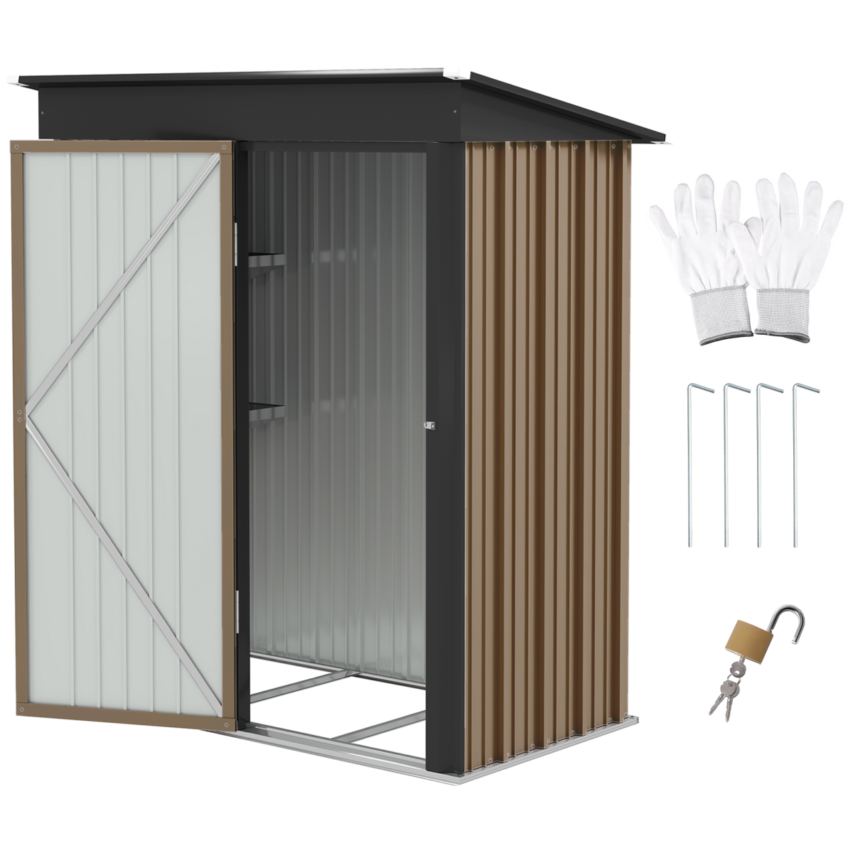 cortex-london-yorkminster-steel-garden-lean-to-shed-brown