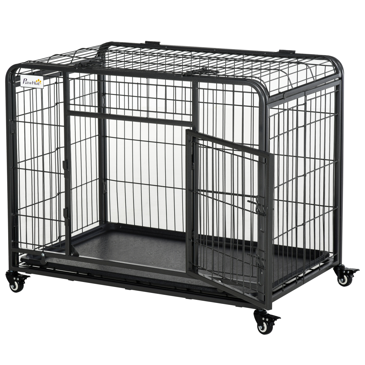 cortex-london-windsor-metal-dog-cage-locking-door-wheels-dark-grey