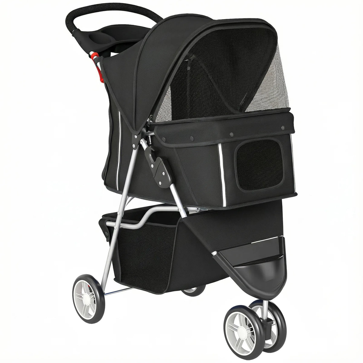 PawHut 3 Wheel Pet Stroller for Small and Miniature Dogs, Black