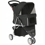 PawHut 3 Wheel Pet Stroller for Small and Miniature Dogs, Black