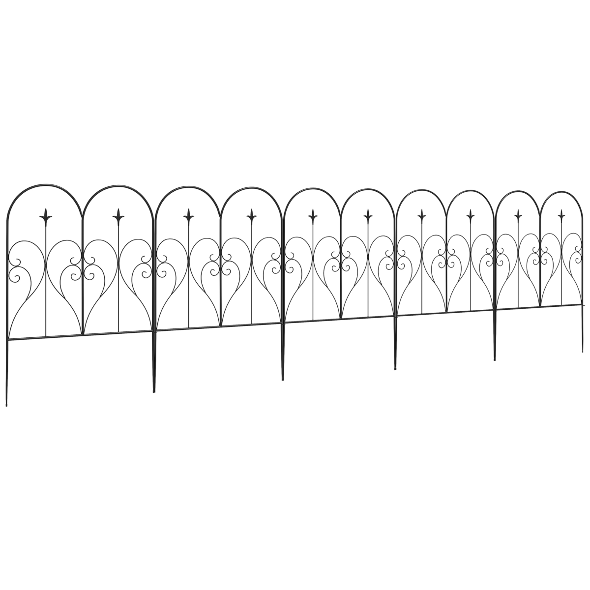 cortex-london-york-5-piece-decorative-metal-garden-border-edging-black