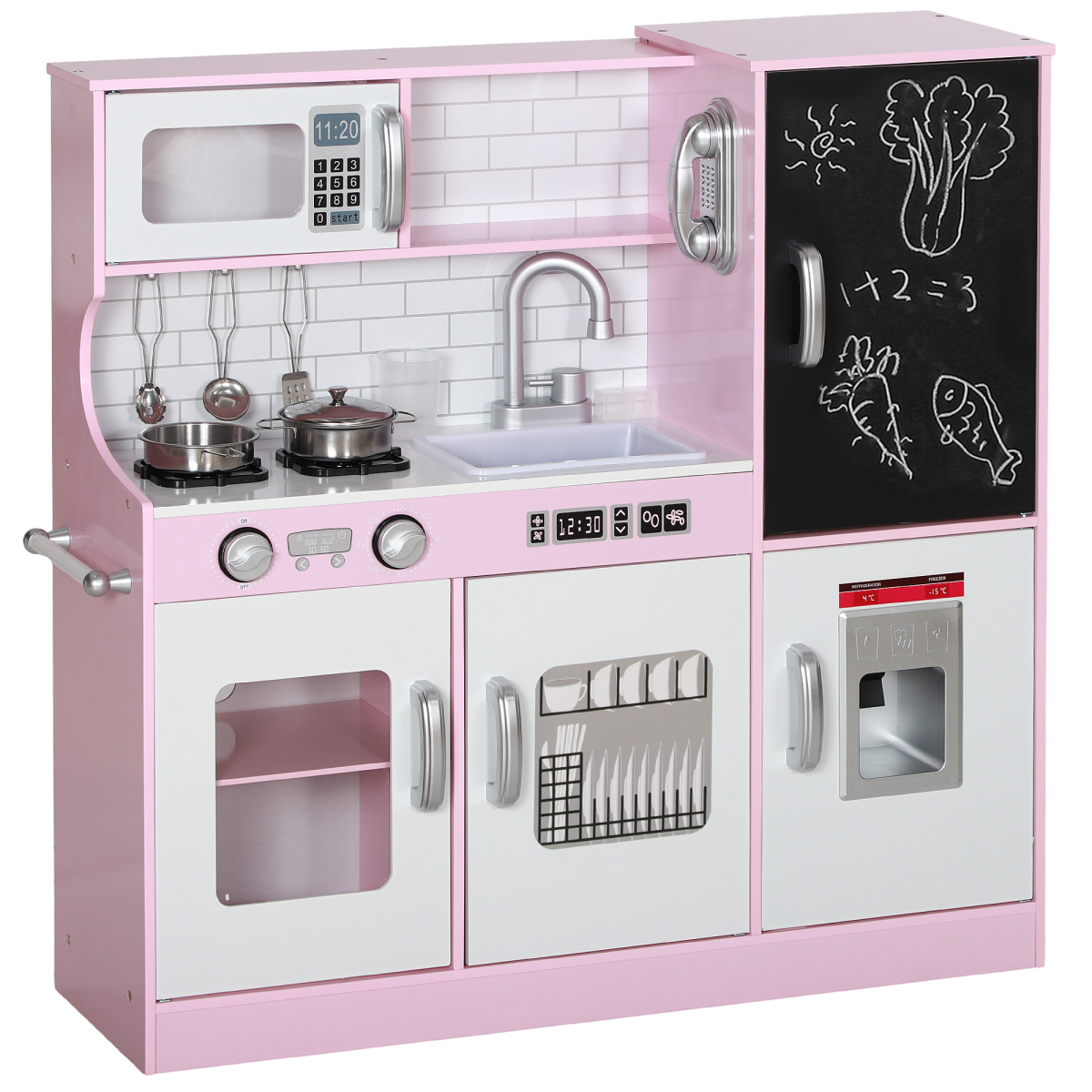 cortex-london-windsor-pink-play-kitchen-with-phone-chalkboard-and-sink