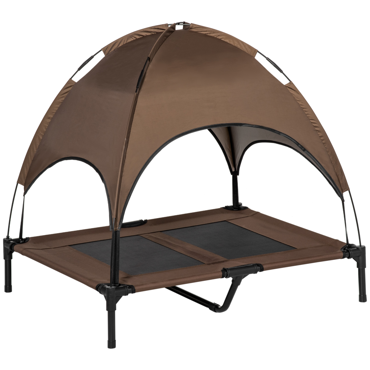 cortex-london-windsor-92cm-outdoor-elevated-dog-bed-canopy-coffee