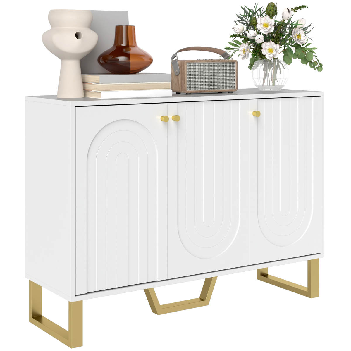 cortex-london-windsor-arch-white-sideboard-adjustable-shelves-doors