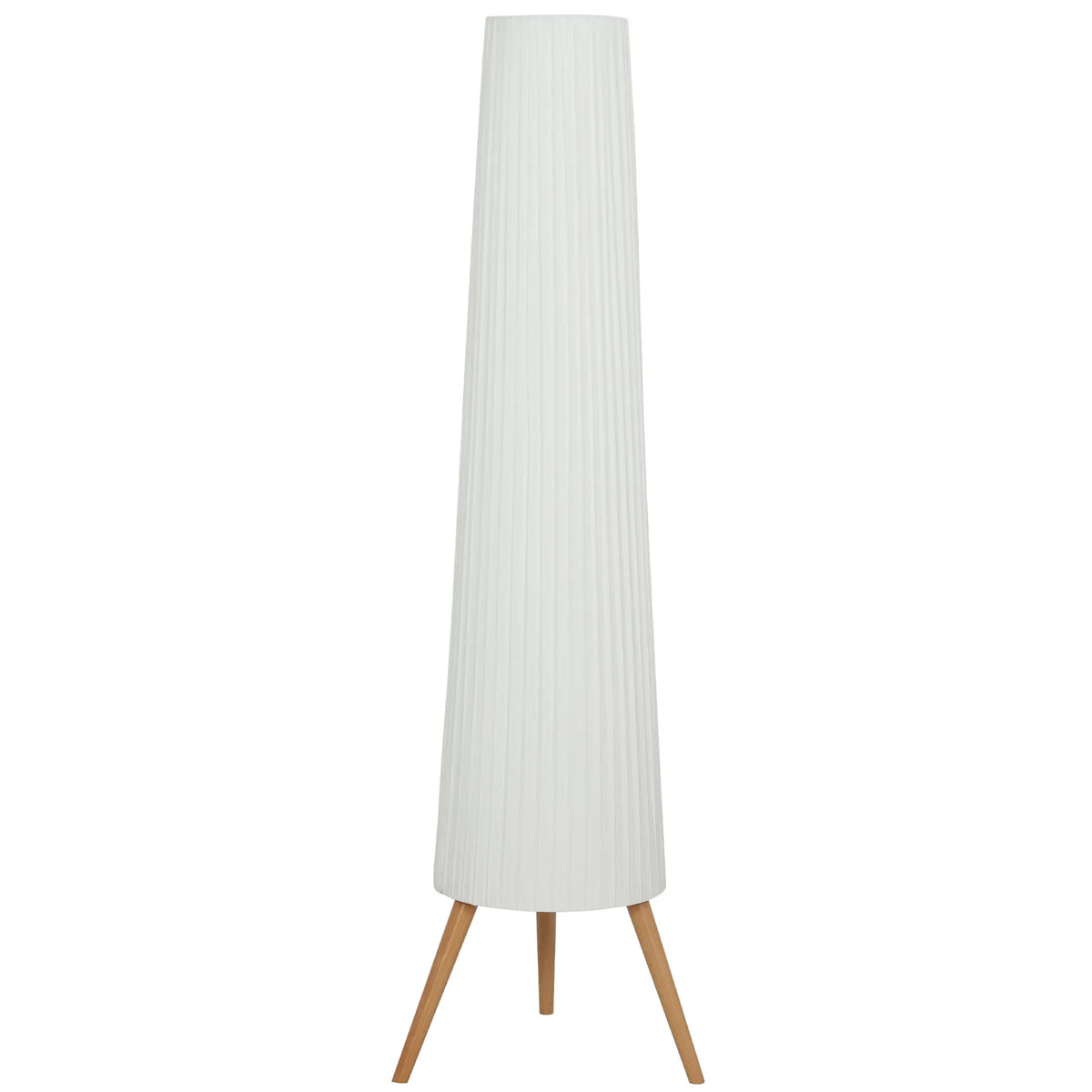 HOMCOM Dimmable Tripod Floor Lamp with Foot Switch, Nordic Standing Lamp with Fabric Shade, 153cm, White, White and Natural