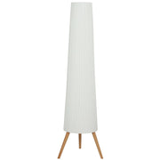 HOMCOM Dimmable Tripod Floor Lamp with Foot Switch, Nordic Standing Lamp with Fabric Shade, 153cm, White, White and Natural
