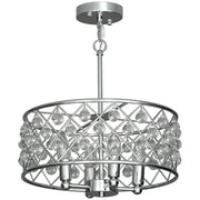 HOMCOM 51 Crystallite Four-Bulb Chandelier - Silver-Tone