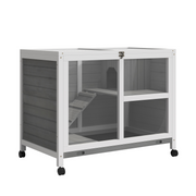 cortex-london-windsor-two-floor-fir-wood-rabbit-hutch-grey-with-tray-ramp-and-wheels
