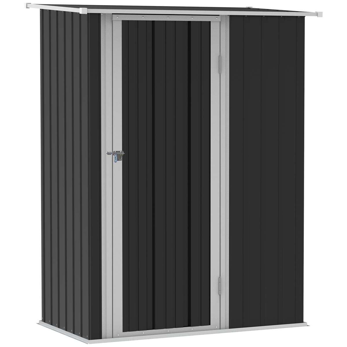 cortex-london-windsor-garden-storage-shed-grey-lockable-door-sloped-roof-142-x-84-x-189cm