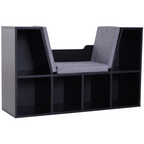 Sideboard Bookcase Storage Reading Seat w/Cushion Unit Kids Children Black