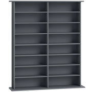 HOMCOM 16-Compartment Media Shelf - Grey