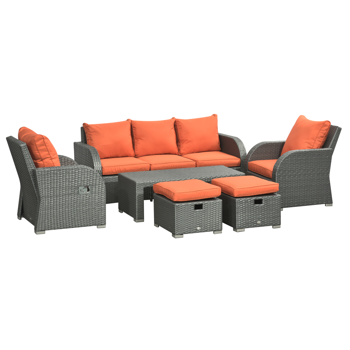 cortex-london-windsor-orange-rattan-reclining-outdoor-sofa-set