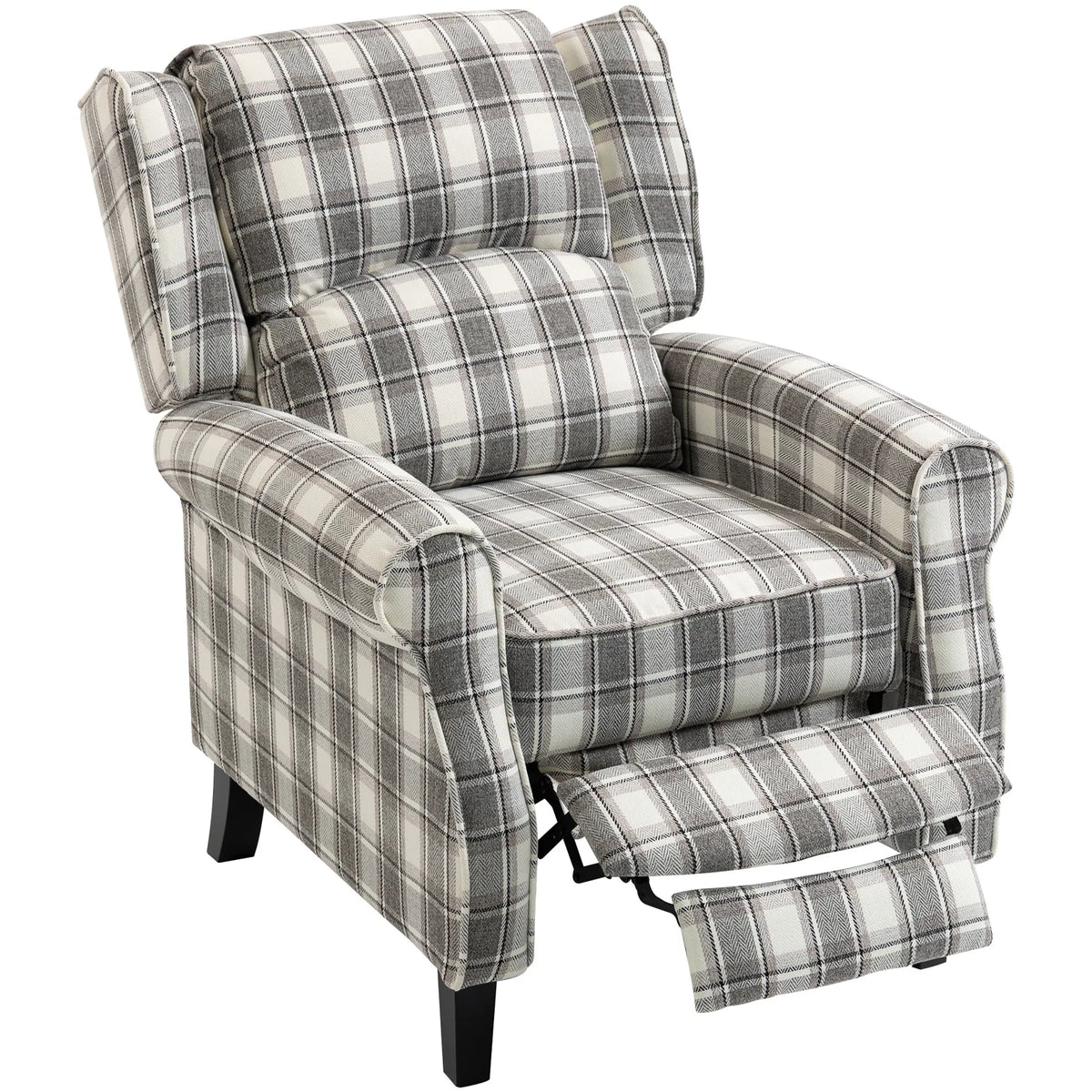 HOMCOM 160° Reclining Armchair, with Footrest - Grey and White