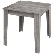 HOMCOM Dining Table for 4, 80L x 80W x 75Hcm, Modern Square Kitchen Table with Wood Effect Tabletop, Grey Wood Effect