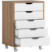 cortex-london-windsor-mobile-filing-cabinet-five-drawer-brown-white