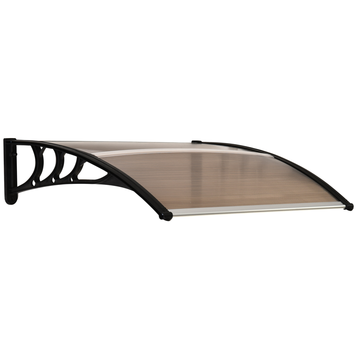 cortex-london-york-brown-polycarbonate-curved-awning-black-bracket