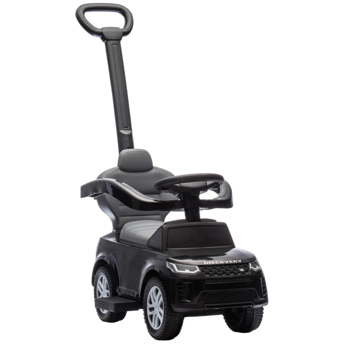 AIYAPLAY Land Rover Discovery Licensed Baby Push Car, 2-in-1 Ride on Car with Push Handle and Safety Guardrail, Black