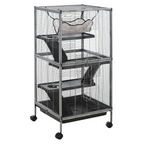 Rolling Small Animal Cage for Chinchillas Ferrets Kittens w/ Platform Ramp Tray