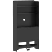 HOMCOM Foldable Desktop, Computer Desk with Storage Shelves, 80 x 69 x 155 cm, Black