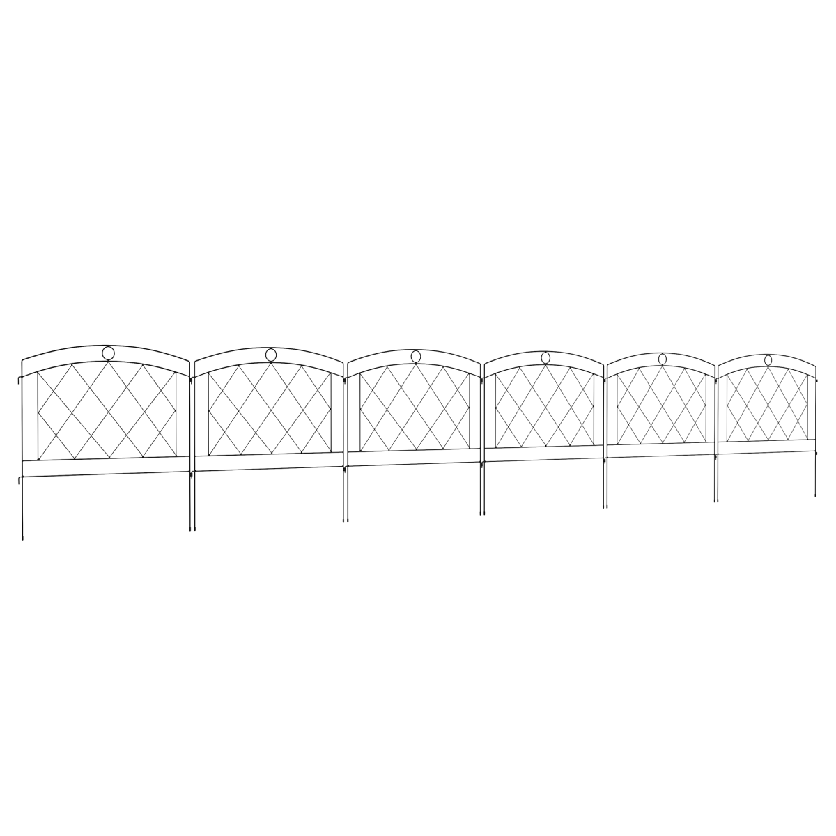 cortex-london-windsor-six-piece-metal-garden-border-edging-fence-black