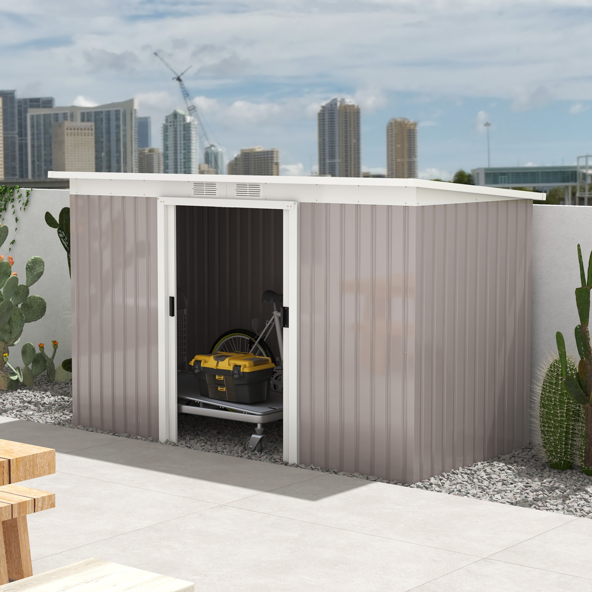 cortex-london-windsor-light-grey-galvanized-steel-garden-storage-shed