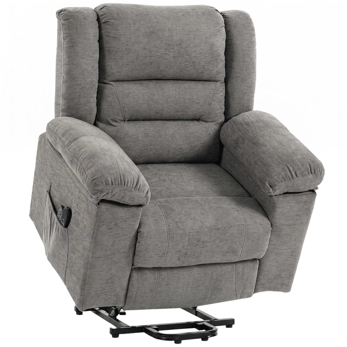 HOMCOM Oversized Riser Recliner Chair with Massage and Heat, Power Lift Recliner for Elderly with Wide Seat and Back, Grey
