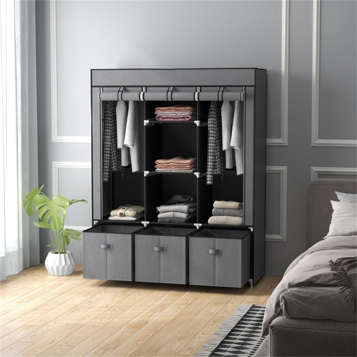 cortex-london-chester-fabric-wardrobe-storage-cabinet-dark-grey