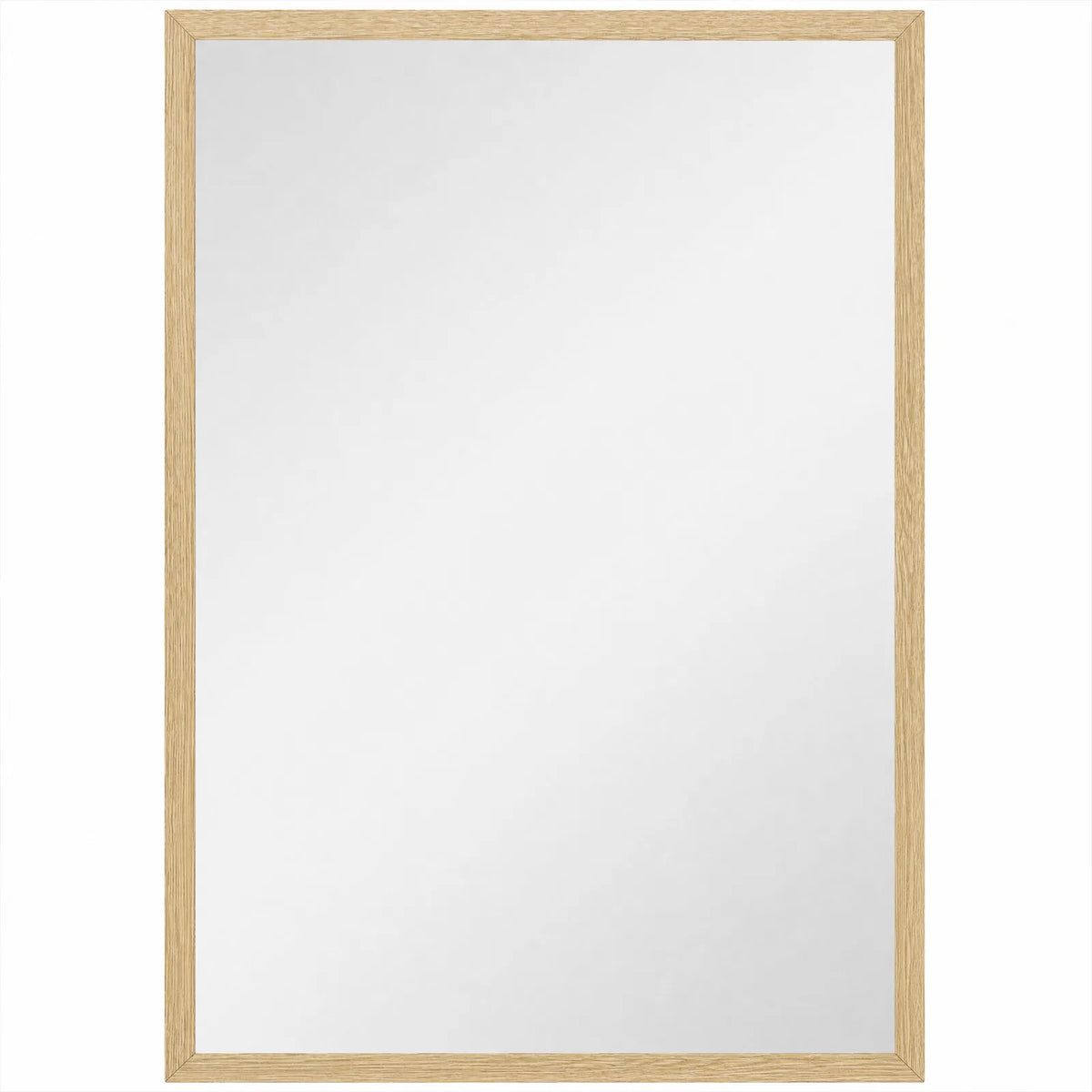 HOMCOM Wall Bathroom Mirror, 70 x 50 cm Wall-Mounted Mirror for Living Room, Bedroom, Hallway, Natural Wood