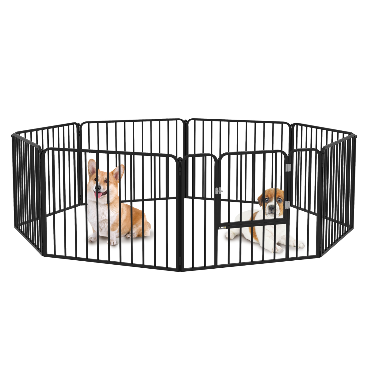cortex-london-pawhut-60cm-eight-panel-steel-dog-playpen-black
