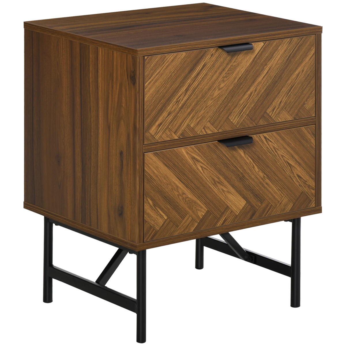 cortex-london-windsor-walnut-herringbone-two-drawer-side-cabinet