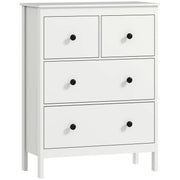 HOMCOM Modern Chest of Drawers, 4 Drawer Dresser Clothes Storage Organiser for Living Room, Hallway, Entryway, White