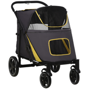 cortex-london-windsor-foldable-dog-stroller-grey-universal-wheels-shock-absorber