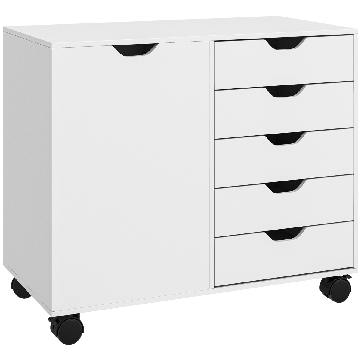 cortex-london-windsor-white-mobile-five-drawer-office-cabinet