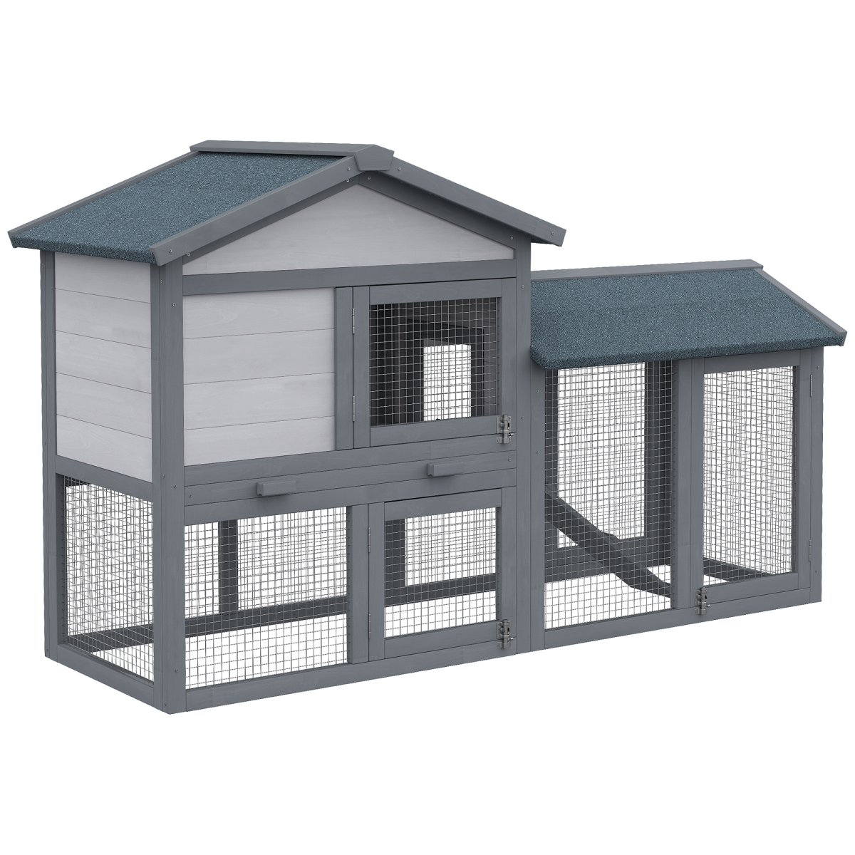 cortex-london-york-5ft-two-tier-wooden-rabbit-guinea-pig-hutch-with-run