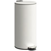 HOMCOM Kitchen Bin, 30 Litre Pedal Rubbish Bin with Removable Bucket, Cream