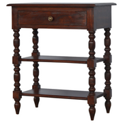 cortex-london-york-solid-mango-wood-occasional-table-1-drawer-2-shelves-cherry-finish