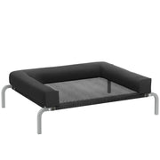 PawHut Elevated Dog Bed with Removable Bolsters, Raised Dog Bed for Small Breeds, Portable Indoor & Outdoor Pet Cots, Black