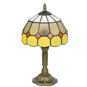 HOMCOM Handmade Art Deco Glass Table Lamp - White/Orange