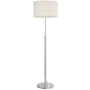 HOMCOM Floor Lamp with Remote, Height Adjustable Standing Lamp with Linen Shade, Dimmable with 3000K-6000K Adjustable Colour Temperatures, Foot Switch for Living Room Bedroom Office, Silver Tone