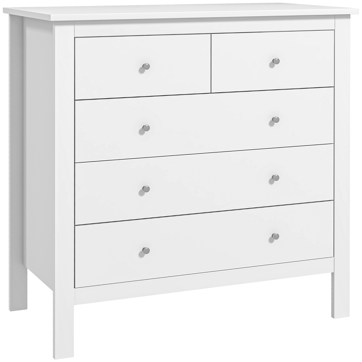 cortex-london-york-white-five-drawer-chest-of-drawers