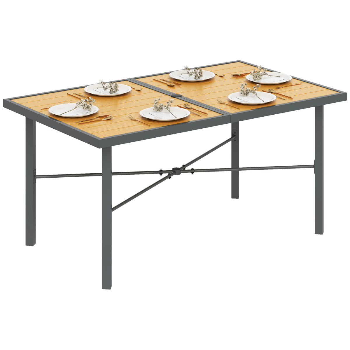 cortex-london-windsor-six-seat-outdoor-dining-table-galvanised-steel-umbrella-hole